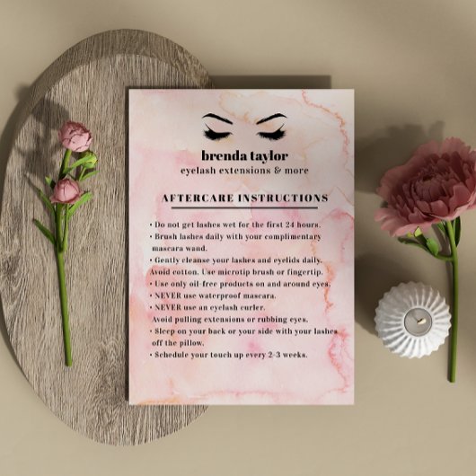 水彩まつ毛ブラウバーアフターケアの手順 名刺