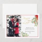 水彩もみの木のカード | ホリデー フォト カード (正面/裏面)