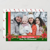 水彩もみの木のグリーンフレーム クリスマス フォト (正面/裏面)