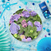 水彩ろうけつ染めアジサイ ペーパープレート (パーティー)