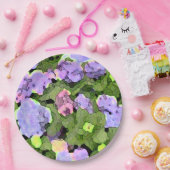 水彩ろうけつ染めアジサイ ペーパープレート (パーティー)