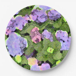 水彩ろうけつ染めアジサイ ペーパープレート