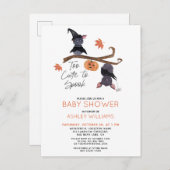 水彩をスプックするには可愛すぎるこうもり赤ちゃんシャワー インビテーションポストカード (正面/裏面)