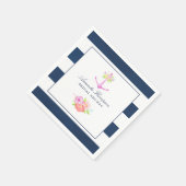 水彩をテーマ航海のにしたフローラブライダルシャワー スタンダードカクテルナプキン (角)