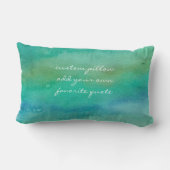水彩を加えた文字ターコイズと青 ランバークッション (裏面)