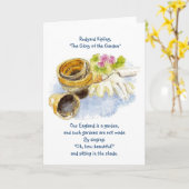 水彩を持つイングランドガーデン絵画バース カード (黄色い花)