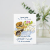 水彩を持つイングランドガーデン絵画バース ポストカード (スタンド正面)