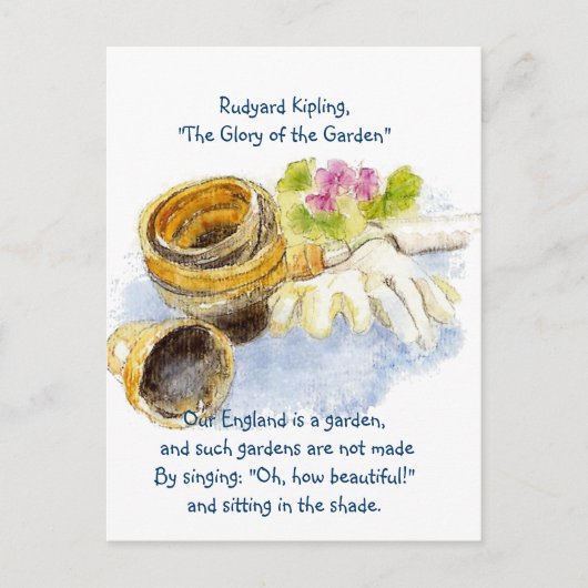 水彩を持つイングランドガーデン絵画バース ポストカード (正面)