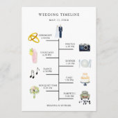 水彩アイコン結婚式日のタイムラインプログラム プログラム (正面)