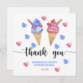 水彩アイスクリームありがとうごちそうさま サンキューカード (正面/裏面)
