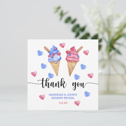 水彩アイスクリームありがとうごちそうさま サンキューカード (スタンド正面)