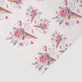 水彩アイスクリームのラッピングペーパーを使ったブライズシャワー 薄葉紙 (詳細)