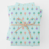 水彩アイスクリームオンティール（緑がかった色）おもしろい夏 ラッピングペーパーシート (インサイチュ)