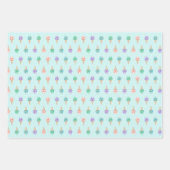 水彩アイスクリームオンティール(緑がかった色)おもしろい夏 ラッピングペーパーシート (正面3)