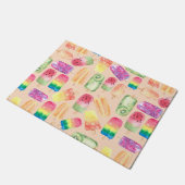 水彩アイスクリームサンゴ ドアマット (アングル)