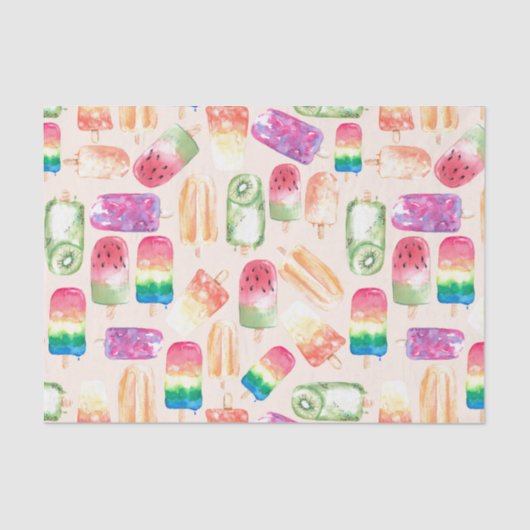 水彩アイスクリームサンゴ 薄葉紙 (正面)