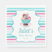 水彩アイスクリームサンデベイビーシャワー スタンダードランチョンナプキン (正面)