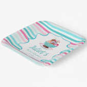 水彩アイスクリームサンデベイビーシャワー ペーパープレート (傾斜あり)