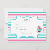 水彩アイスクリームサンデーブックベビー 出欠カード (正面)