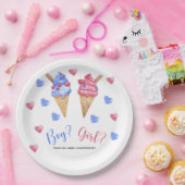 水彩アイスクリームジェンダー表示 ペーパープレート (パーティー)