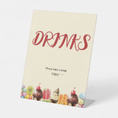 水彩アイスクリームスイートベビーシャワードリンク 台座サイン (正面)