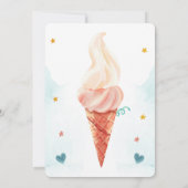 水彩アイスクリームスターサマー誕生日 招待状 (裏面)