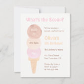 水彩アイスクリームバースデーパーティ招待状 招待状 (正面)