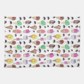水彩アイスクリームパターン キッチンタオル (横)