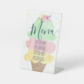 水彩アイスクリームパーティースモールメニュー 台座サイン (正面)