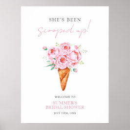 水彩アイスクリームブライダルシャワーウェルカムサイン ポスター