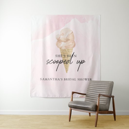水彩アイスクリームブライダルシャワー写真の背景 タペストリー (インサイチュ)