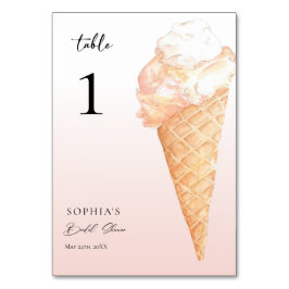 水彩アイスクリームブライダルシャワー テーブルナンバー