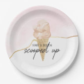 水彩アイスクリームブライダルシャワー ペーパープレート (正面)