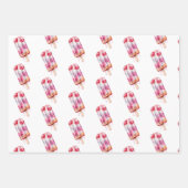 水彩アイスクリーム包装紙 ラッピングペーパーシート (正面)