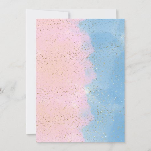 水彩アイスクリーム性別が明らかだと思う 招待状 (裏面)