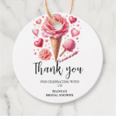 水彩アイスクリーム ありがとう ブライダルシャワー フェイバータグ (正面)