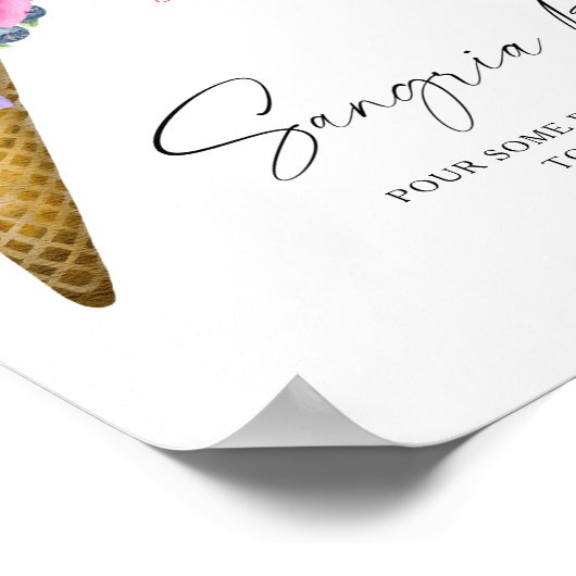 水彩アイスクリーム – サングリアバー ポスター (角)