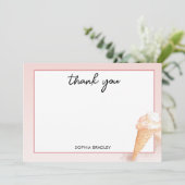 水彩アイスクリーム ブライダルシャワーの感謝カード サンキューカード (スタンド正面)