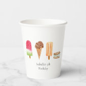 水彩アイスクリーム&ポプシクルバースデーパーティー 紙コップ (裏面)