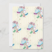 水彩アイスクリーム、マカロン、ストライプベビーシャワー 招待状 (裏面)