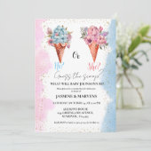 水彩アイスクリーム　性別発表を推測する 招待状 (スタンド正面)