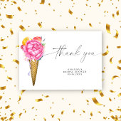 水彩アイスクリーム – 感謝していユーブライダルシャワー サンキューカード