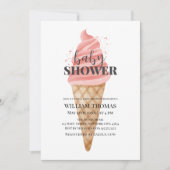 水彩アイススクープベイビーシャワーパーティー 招待状 (正面)