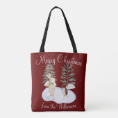 水彩アイススケートで滑る森林動物オンブルゴーニュ トートバッグ (裏面)