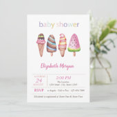 水彩アイスドットベビーシャワー 招待状 (スタンド正面)