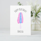 水彩アイスポップ・アートのクリーム7月誕生日4日 カード (スタンド正面)