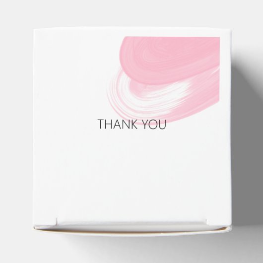 水彩アイブラッシュストローク赤面ピンクありがとうQR フェイバーボックス (上部)