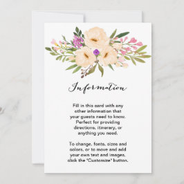 水彩アイボリーの花束 アネモネ 招待状