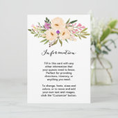 水彩アイボリーの花束 アネモネ 招待状 (スタンド正面)