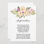 水彩アイボリーの花束 アネモネ 招待状 (正面/裏面)